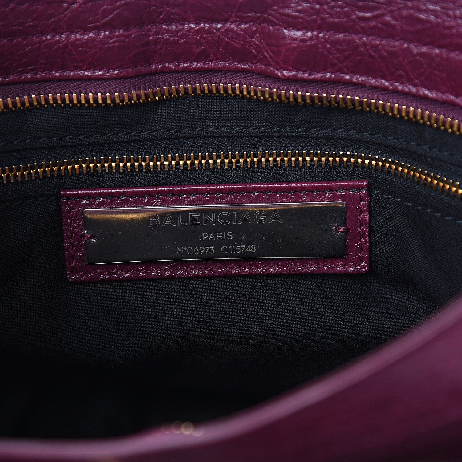 Balenciaga Agneau Classic Gold Hardware City Violet Prune 5 of 9