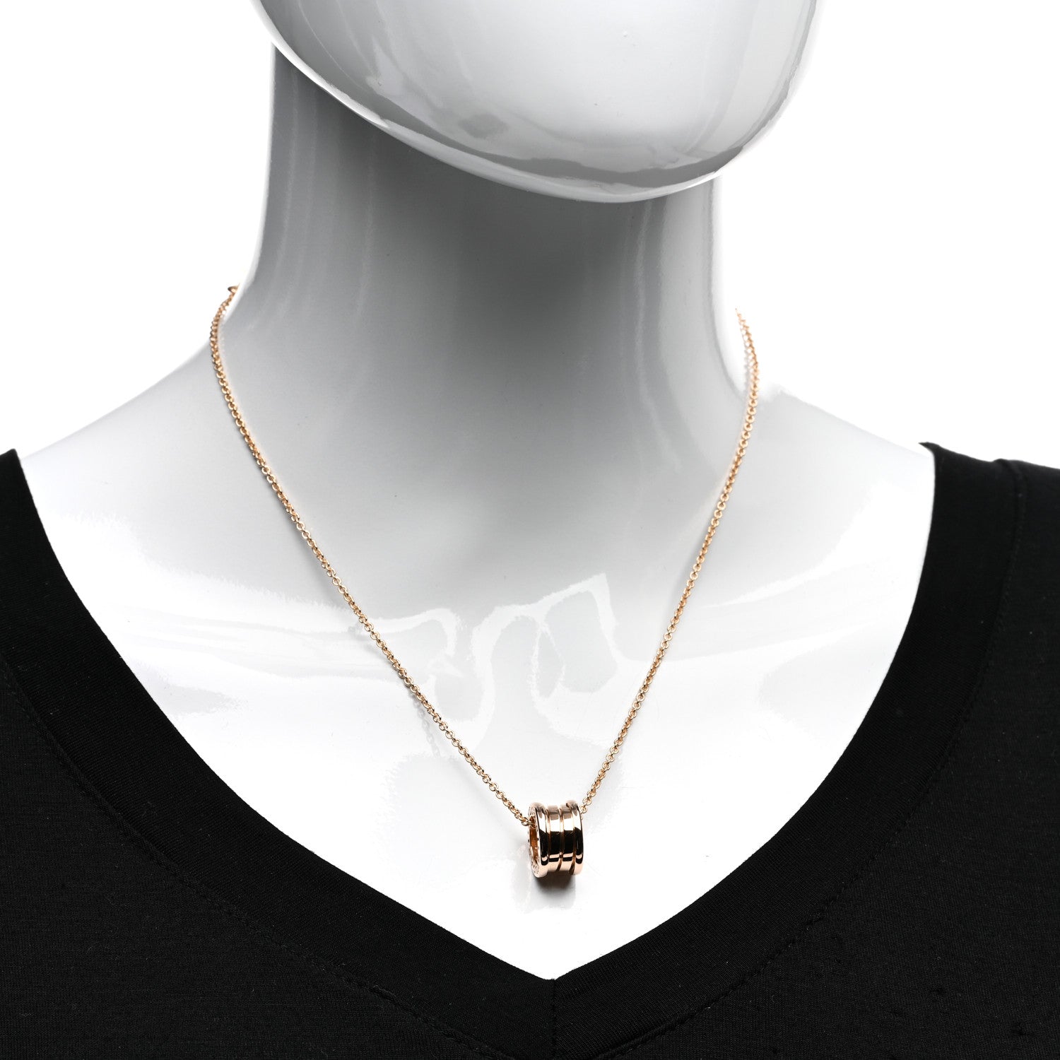 Bulgari 18K Rose Gold B.Zero1 Pendant Necklace 2 of 5