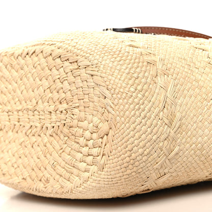 Loewe Iraca Palm Calfskin Medium Anagram Basket Bag Natural Tan 10 of 10
