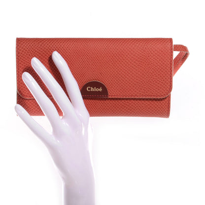 Chloe Lizard Embossed Bea Continental Flap Wallet Pink 2 of 8