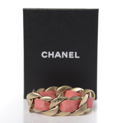 Chanel Fabric CC Chain Bracelet Pink 5 of 5