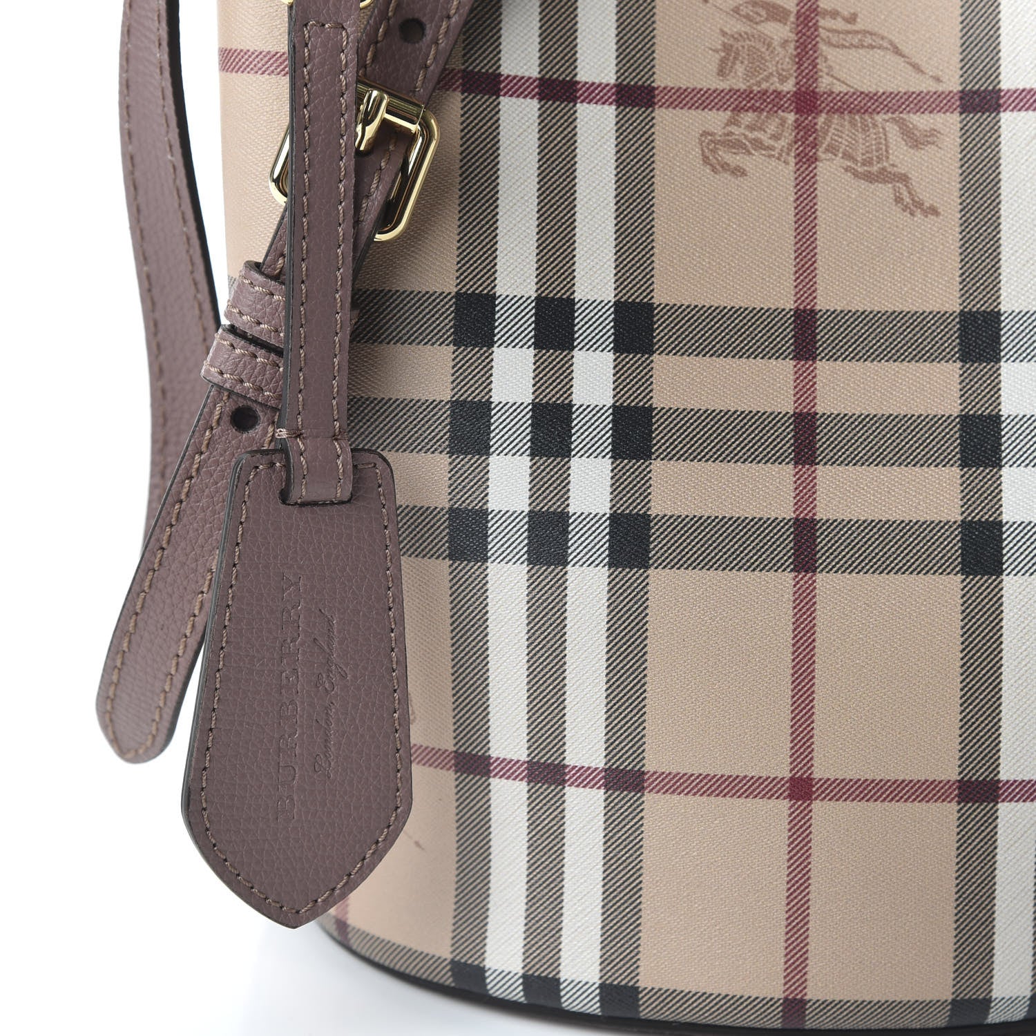Burberry Haymarket Check Colours Small Lorne Bucket Crossbody Light Elderberry 8 of 8