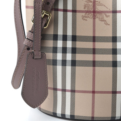 Burberry Haymarket Check Colours Small Lorne Bucket Crossbody Light Elderberry 8 of 8
