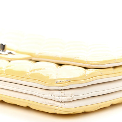 Chanel Patent Quilted 3 Pocket Single Flap Light Yellow 12 of 12