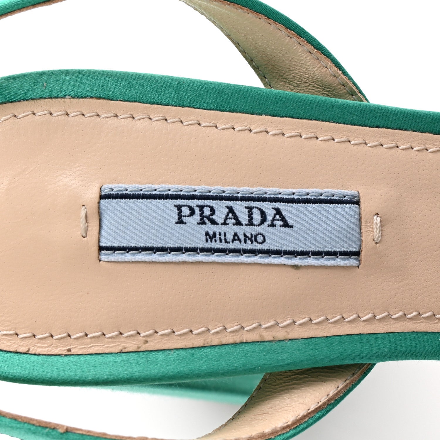 Prada Satin Metal Triangle Logo Ankle Strap 40/135mm Platform Sandals 37 Assenzio 8 of 8