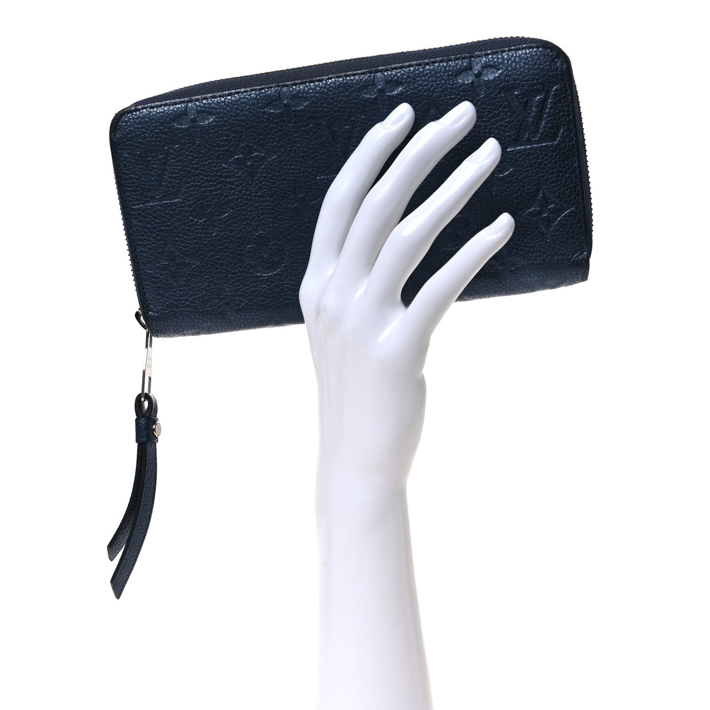 Metallic Empreinte Monogram Zippy Wallet Navy Nacre