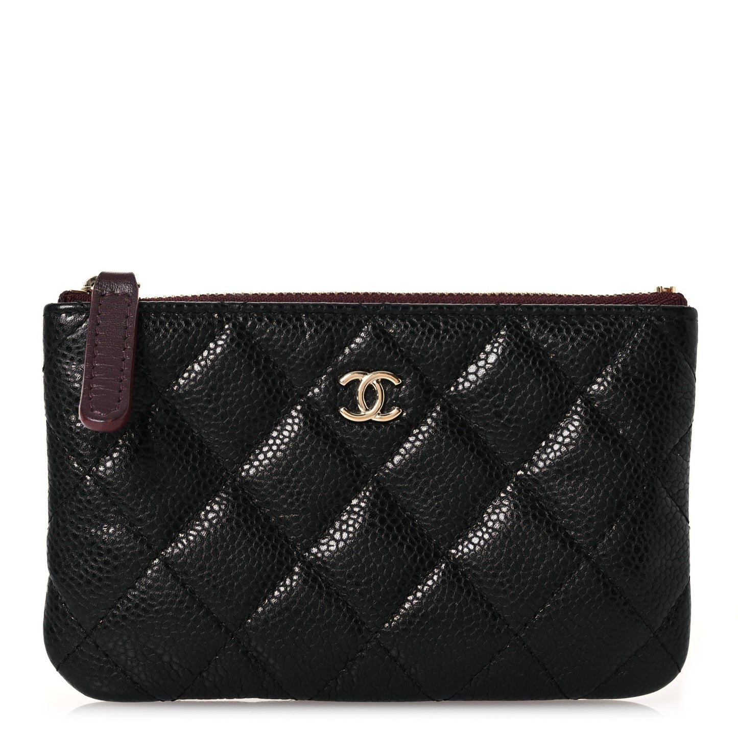 Caviar Quilted Small Cosmetic Case Black