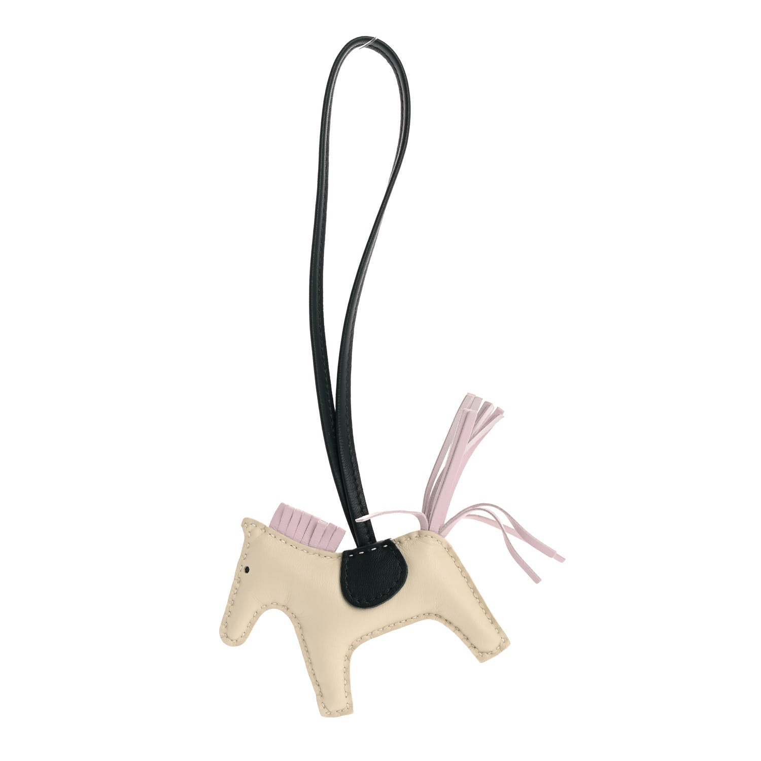 Hermes Milo Lambskin Grigri Rodeo Horse Bag Charm PM Craie Mauve Pale Vert Cypress 1 of 4