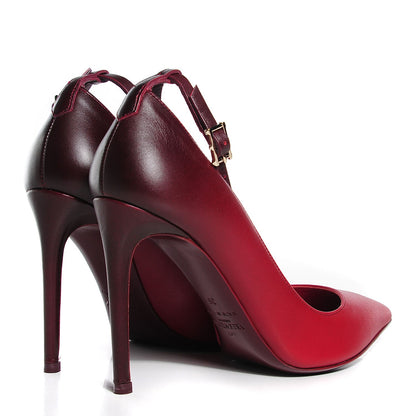 Valentino Garavani Calfskin Rockstud Ombre Ankle Strap Pumps 36 Rouge Absolute 4 of 7