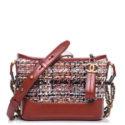 Chanel Tweed Calfskin Small Gabrielle Hobo Brown 1 of 8