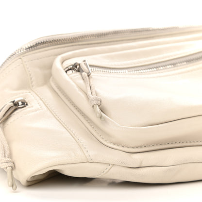 Saint Laurent Calfskin Ripstop Logo Body Belt Bag Crema Soft 7 of 9