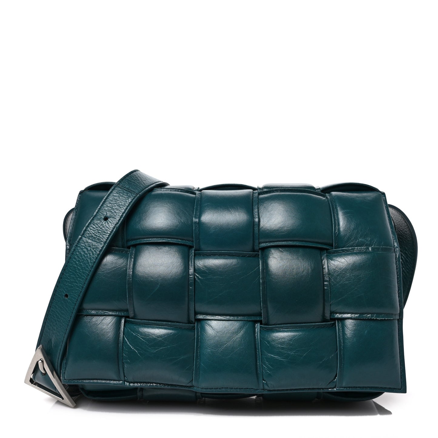 Paper Calfskin Maxi Intreccio Padded Cassette Crossbody Bag Ottanio