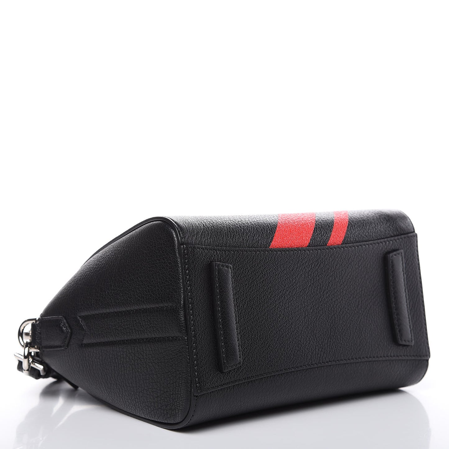 Sugar Goatskin Striped Mini Antigona Black