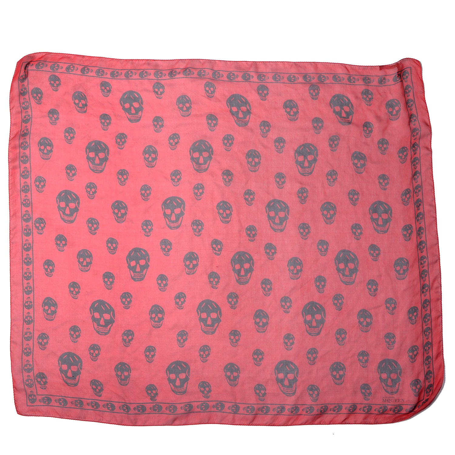 Alexander McQueen Silk Chiffon Skull Scarf Red 6 of 6