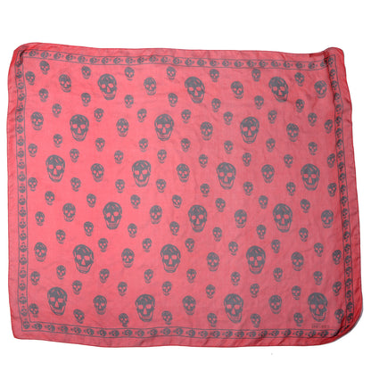 Alexander McQueen Silk Chiffon Skull Scarf Red 6 of 6
