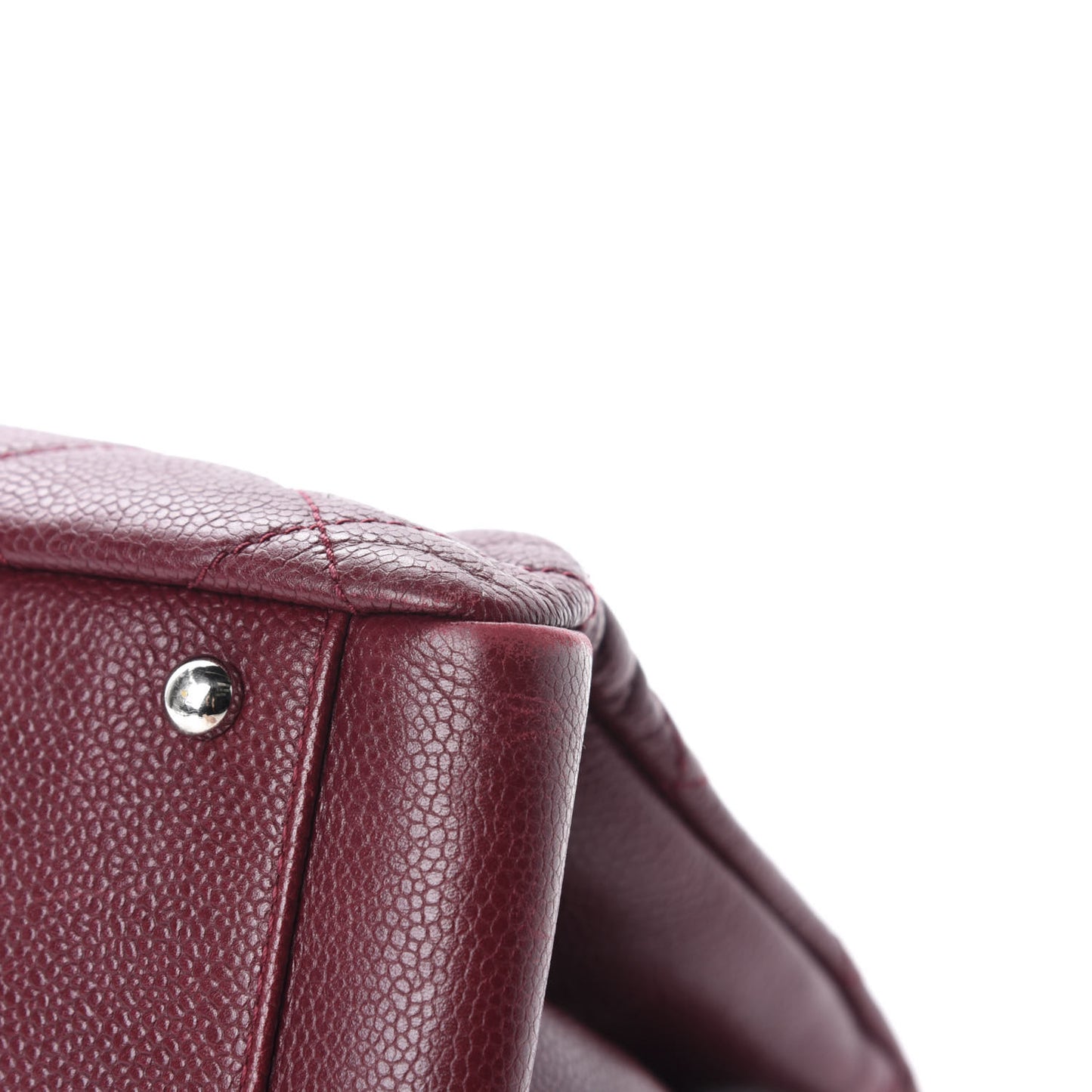 Caviar Quilted Timeless CC Tote Dark Red