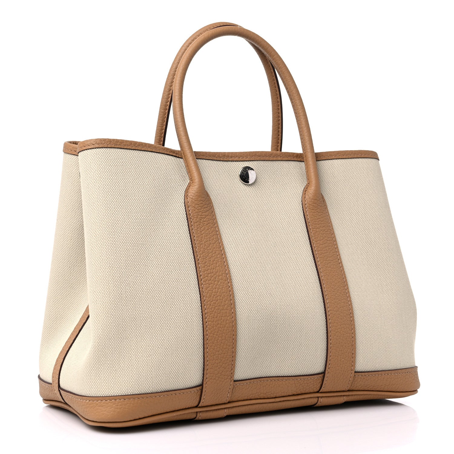 Hermes Toile Militaire Vache Country Garden Party 30 TPM Tote Beton Biscuit 3 of 9