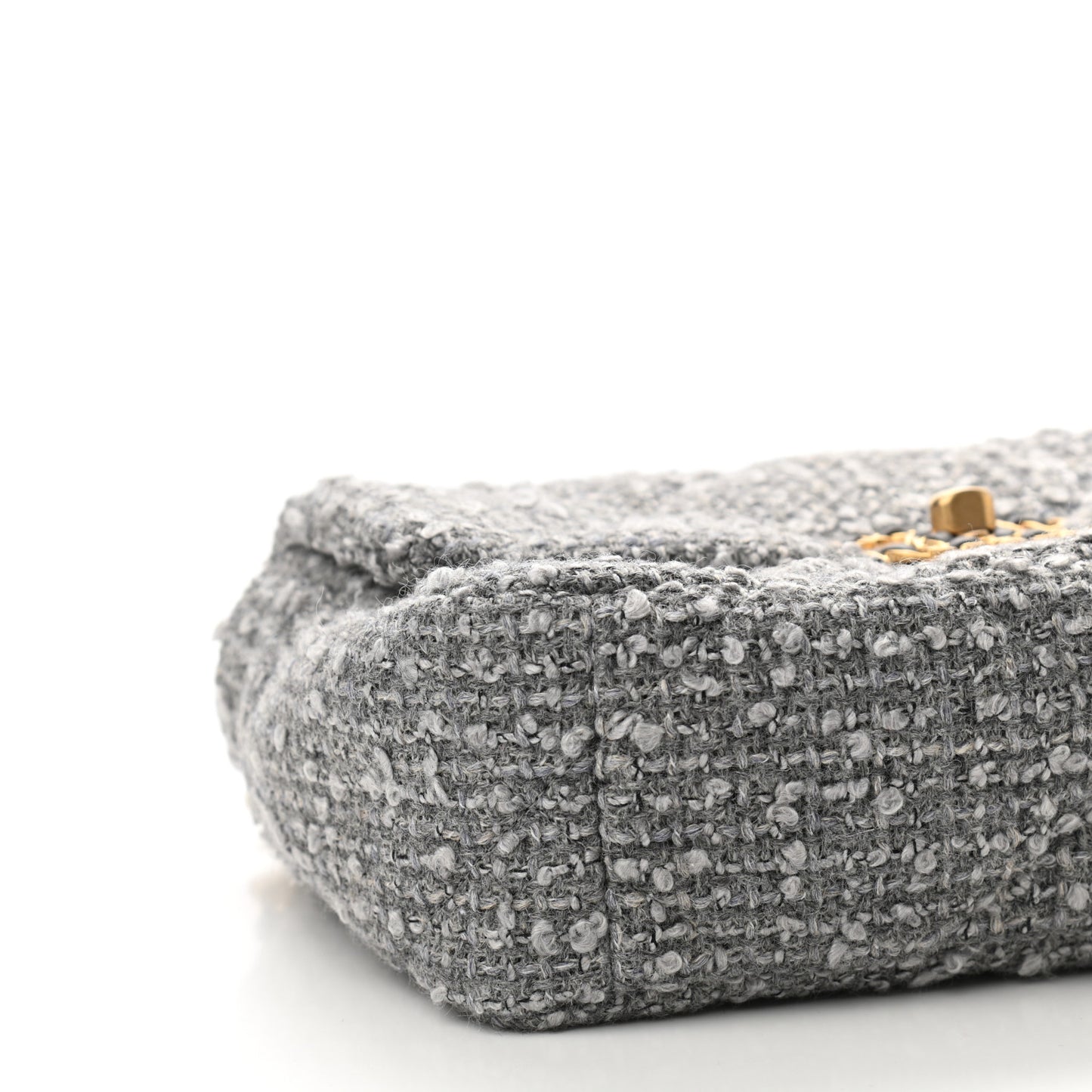 Tweed Quilted Medium Chanel 19 Flap Grey