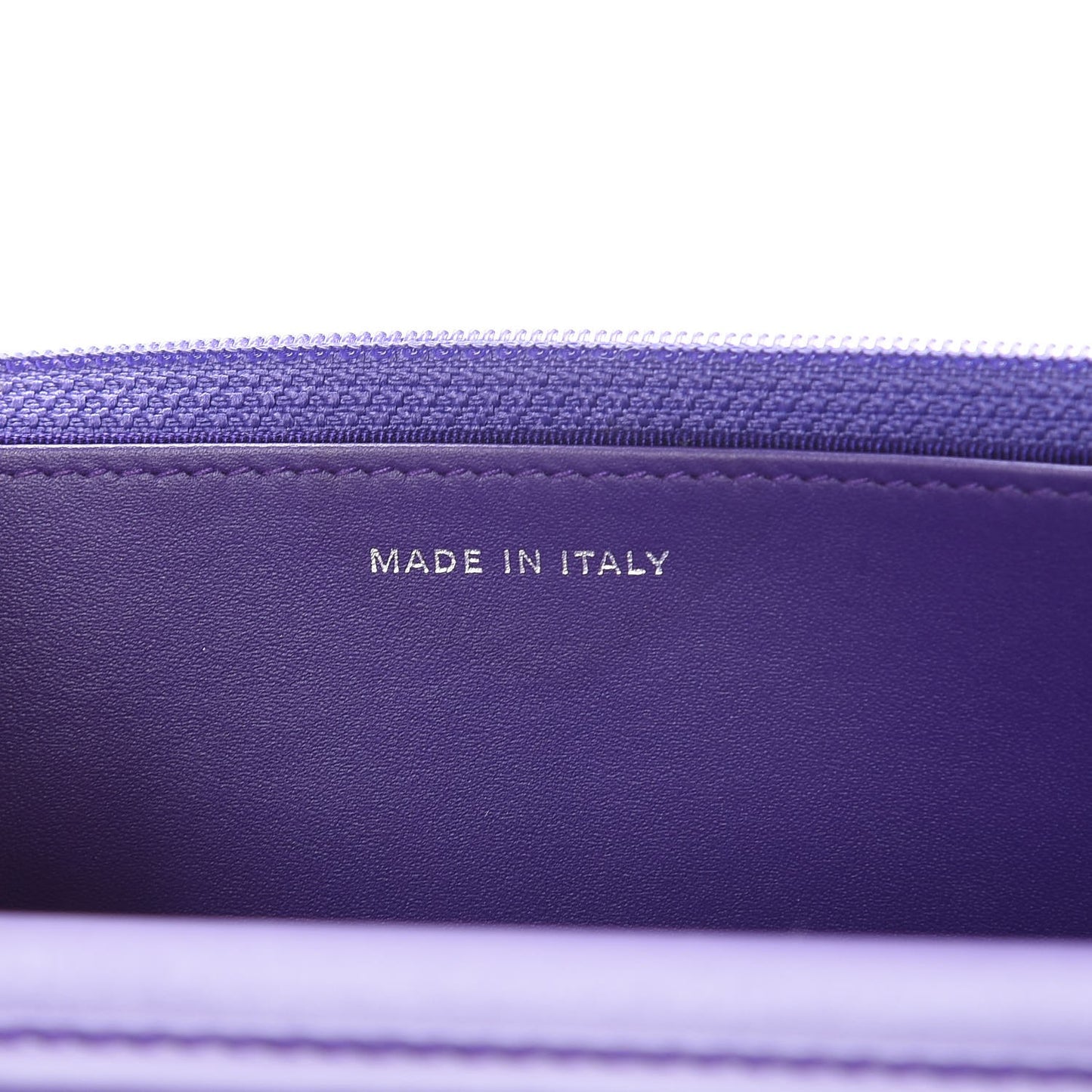 Patent Quilted Wallet On Chain WOC Purple
