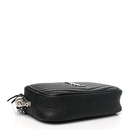 Saint Laurent Grain De Poudre Matelasse Monogram Mini Lou Camera Bag Black 4 of 10