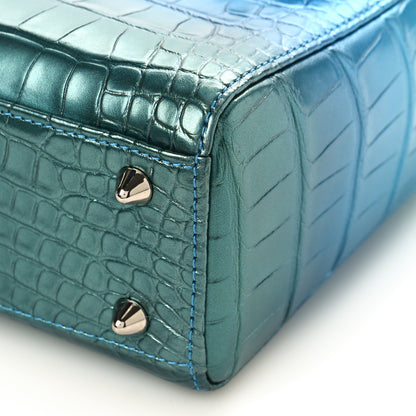 Christian Dior Metallic Alligator Small Lady Dior Blue 8 of 8