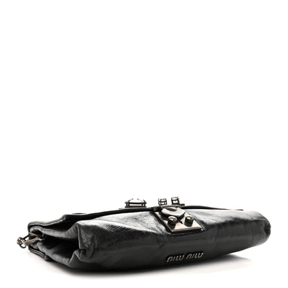 Miu Miu Vitello Shine Crystal Shoulder Bag Black 4 of 16