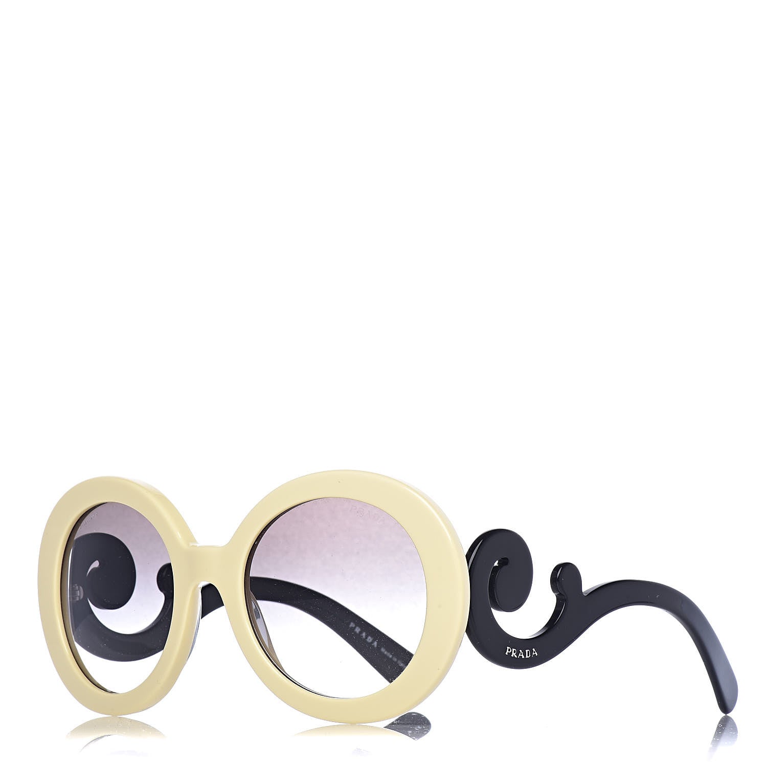 Prada Baroque SPR 27N Round Sunglasses Ivory 1 of 8