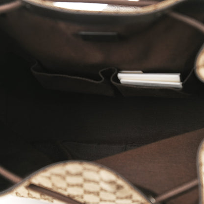 Gucci Monogram Dollar Calfskin O Drawstring Backpack Beige Ebony Testa di Moro Dark Chocolate 5 of 12