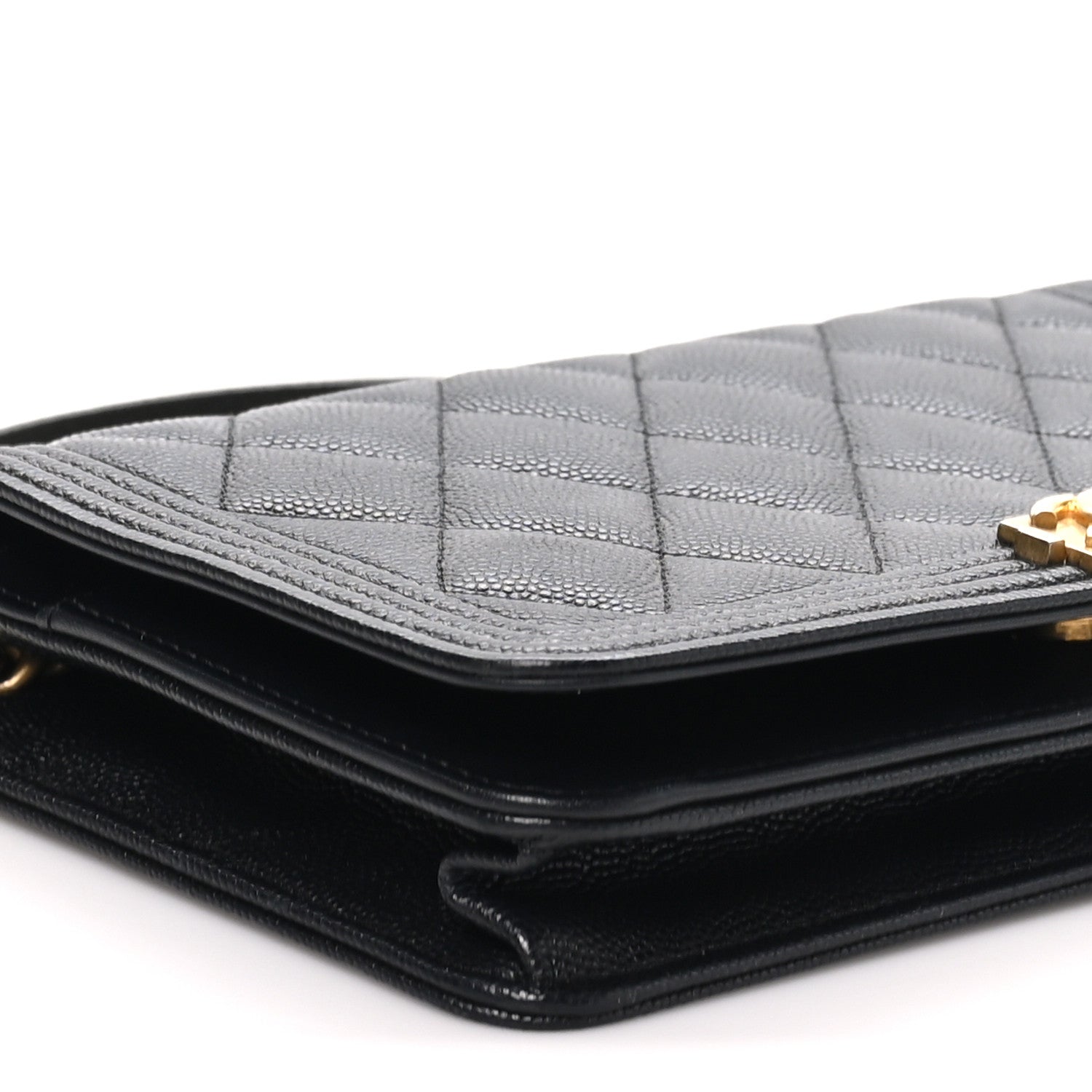 Chanel Caviar Quilted Boy Wallet On Chain WOC Black 9 of 10