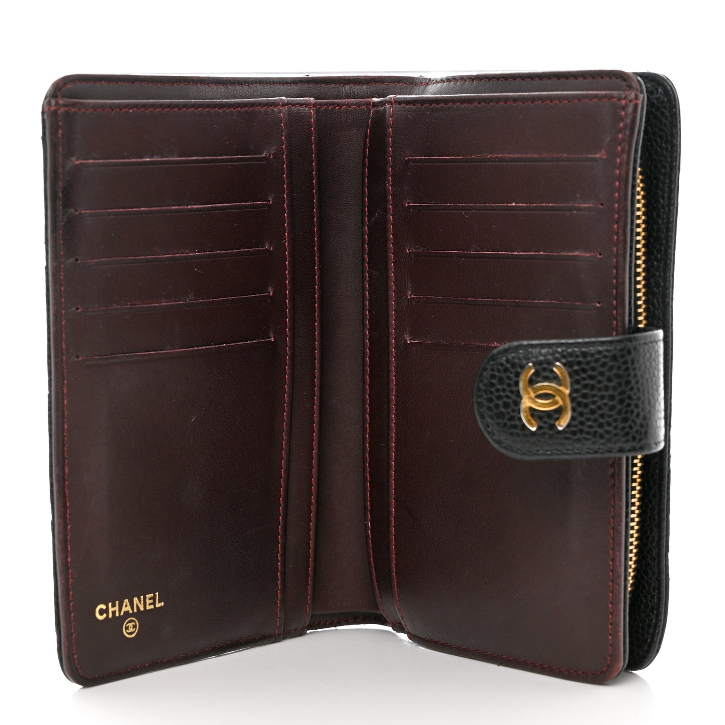 Caviar Quilted CC French Wallet Black