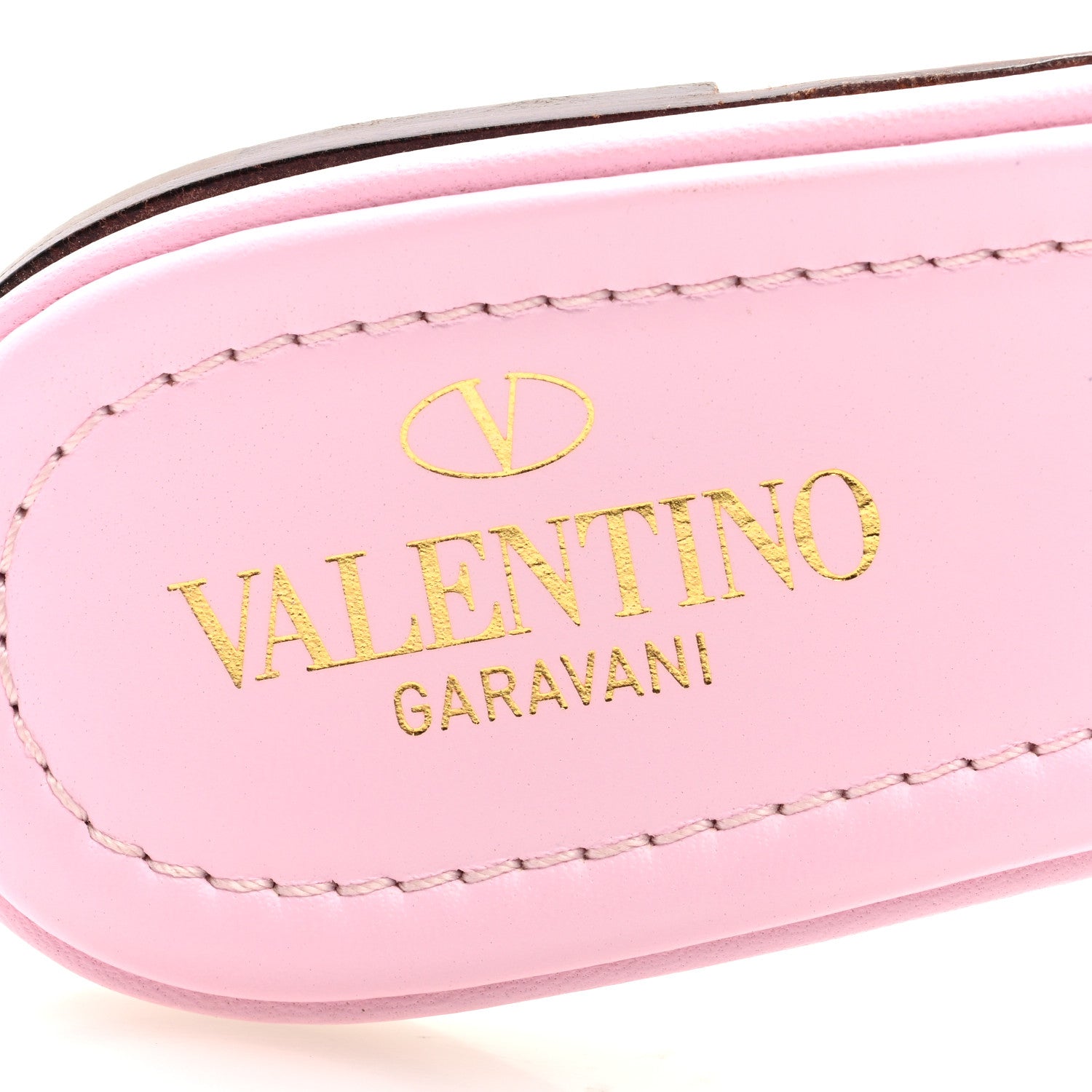 Valentino Garavani Nappa Roman Stud Flat Slide Sandals 37 Rosa 8 of 9