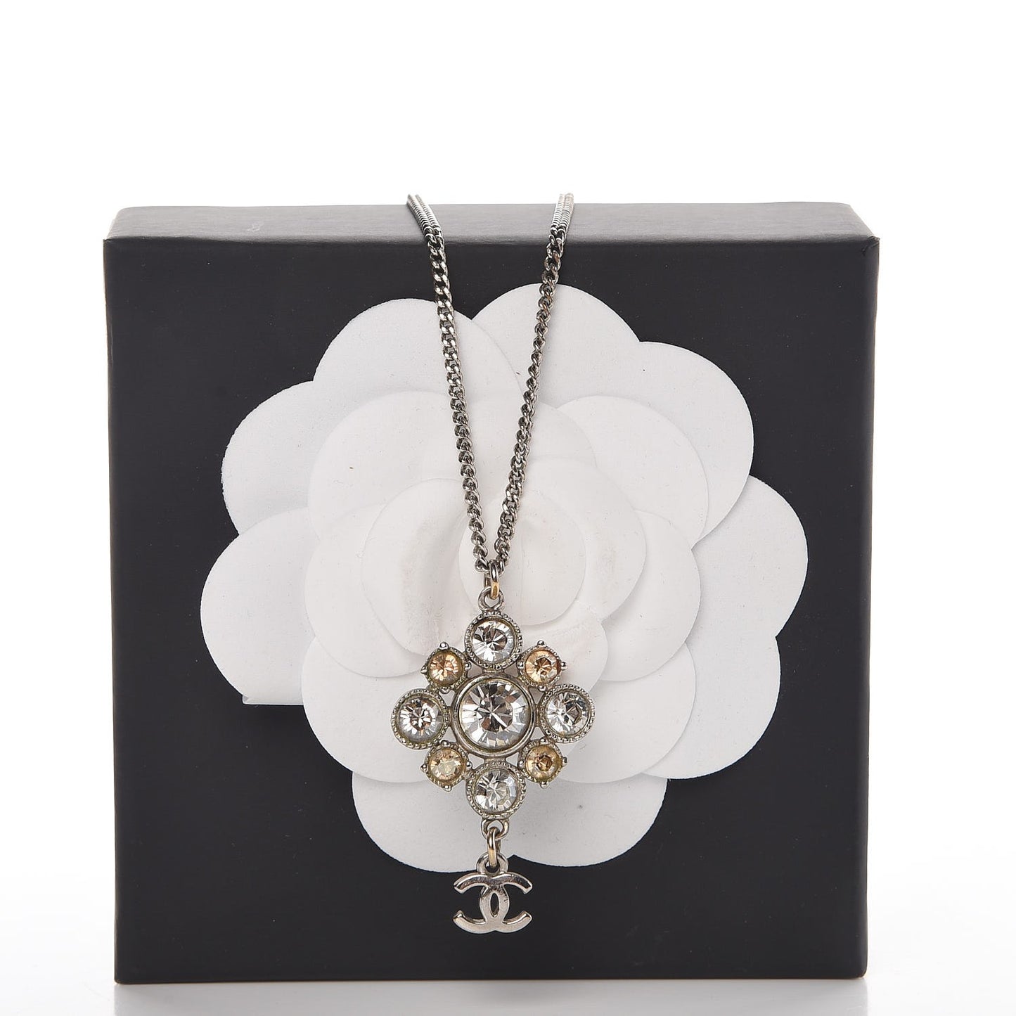 Crystal CC Necklace Silver