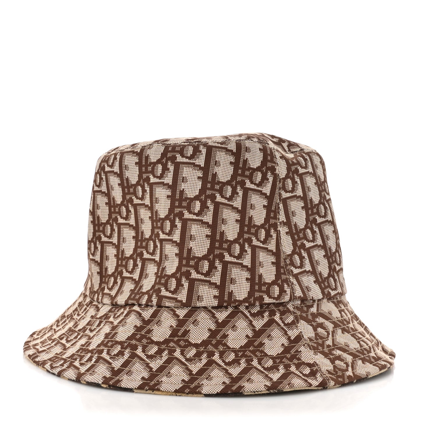 Oblique Leopard Reversible Mizza Bucket Hat Beige