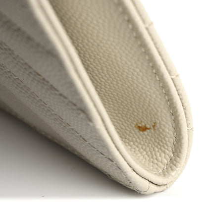 Saint Laurent Grain De Poudre Matelasse Chevron Monogram Envelope Clutch Blanc Vintage 9 of 12