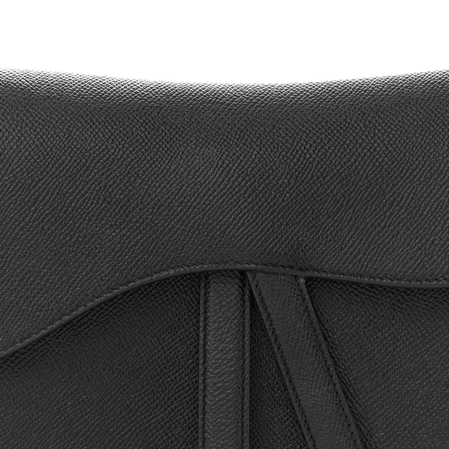 Grained Calfskin Saddle Bag Black