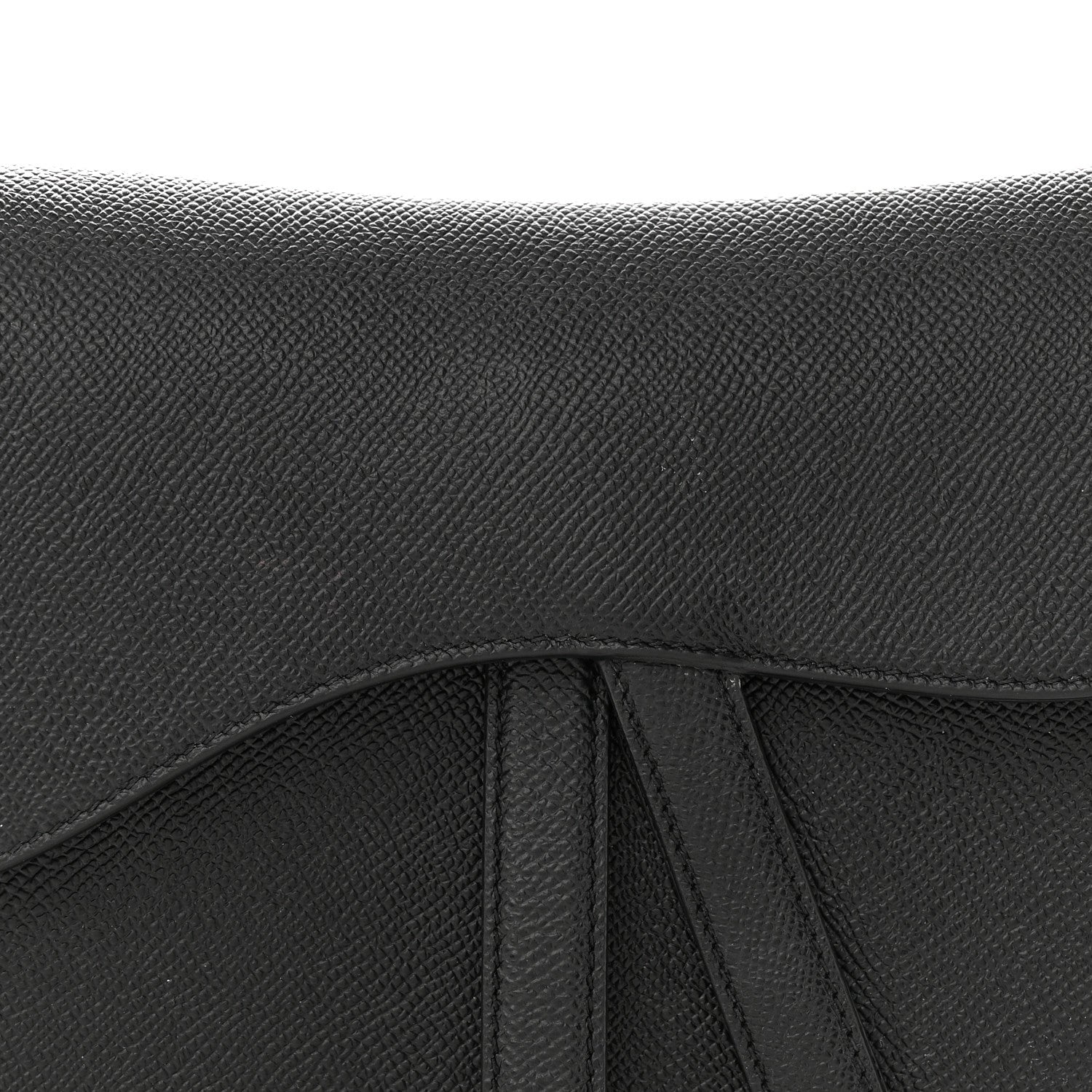 Christian Dior Grained Calfskin Saddle Bag Black 8 of 10