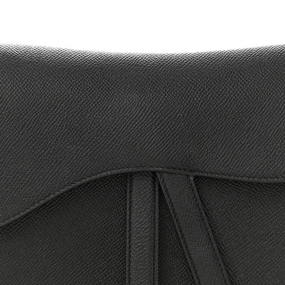 Christian Dior Grained Calfskin Saddle Bag Black 8 of 10