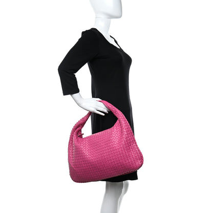 Bottega Veneta Nappa Intrecciato Maxi Veneta Hobo Fuchsia 2 of 9