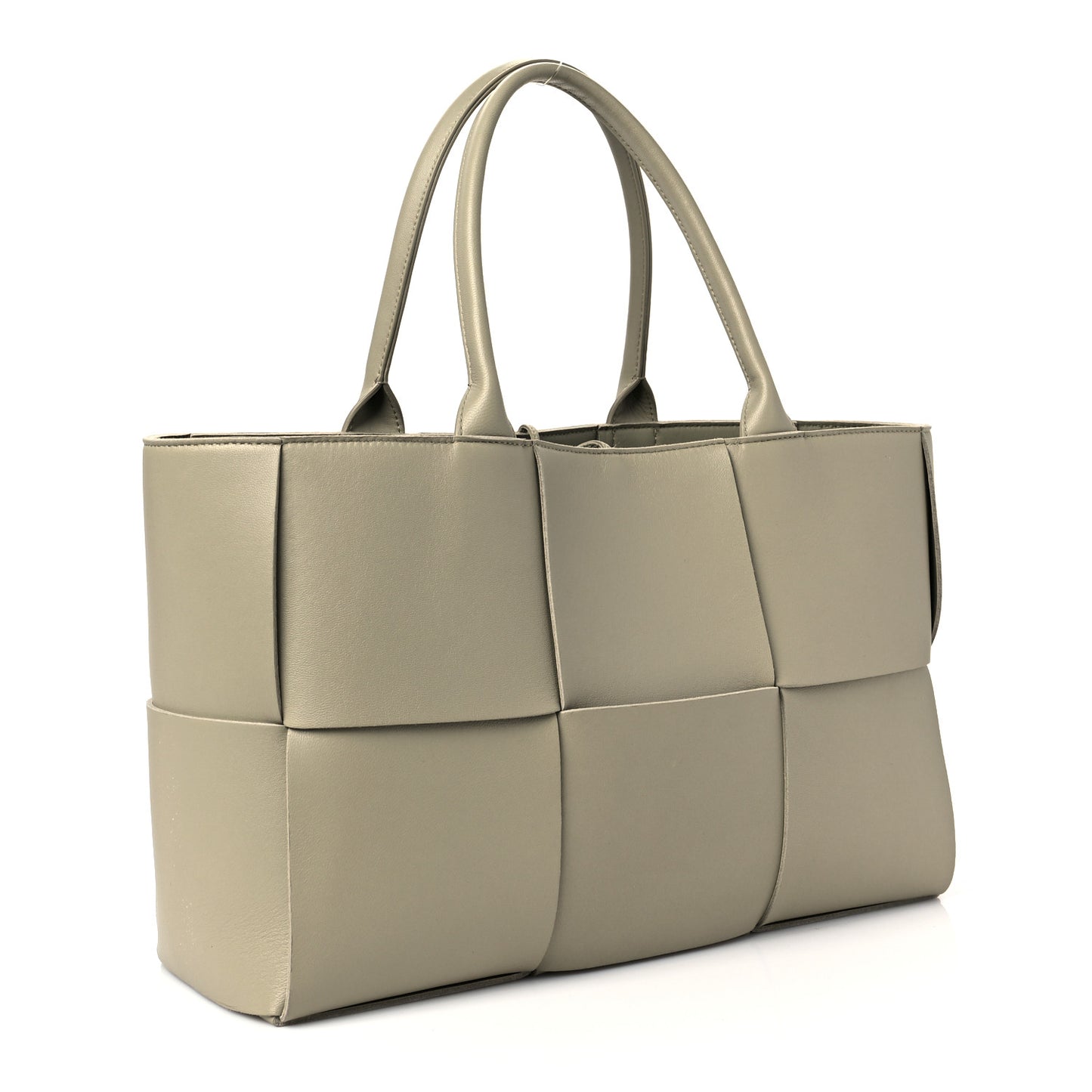 Nappa Maxi Intrecciato Medium Arco Tote Taupe