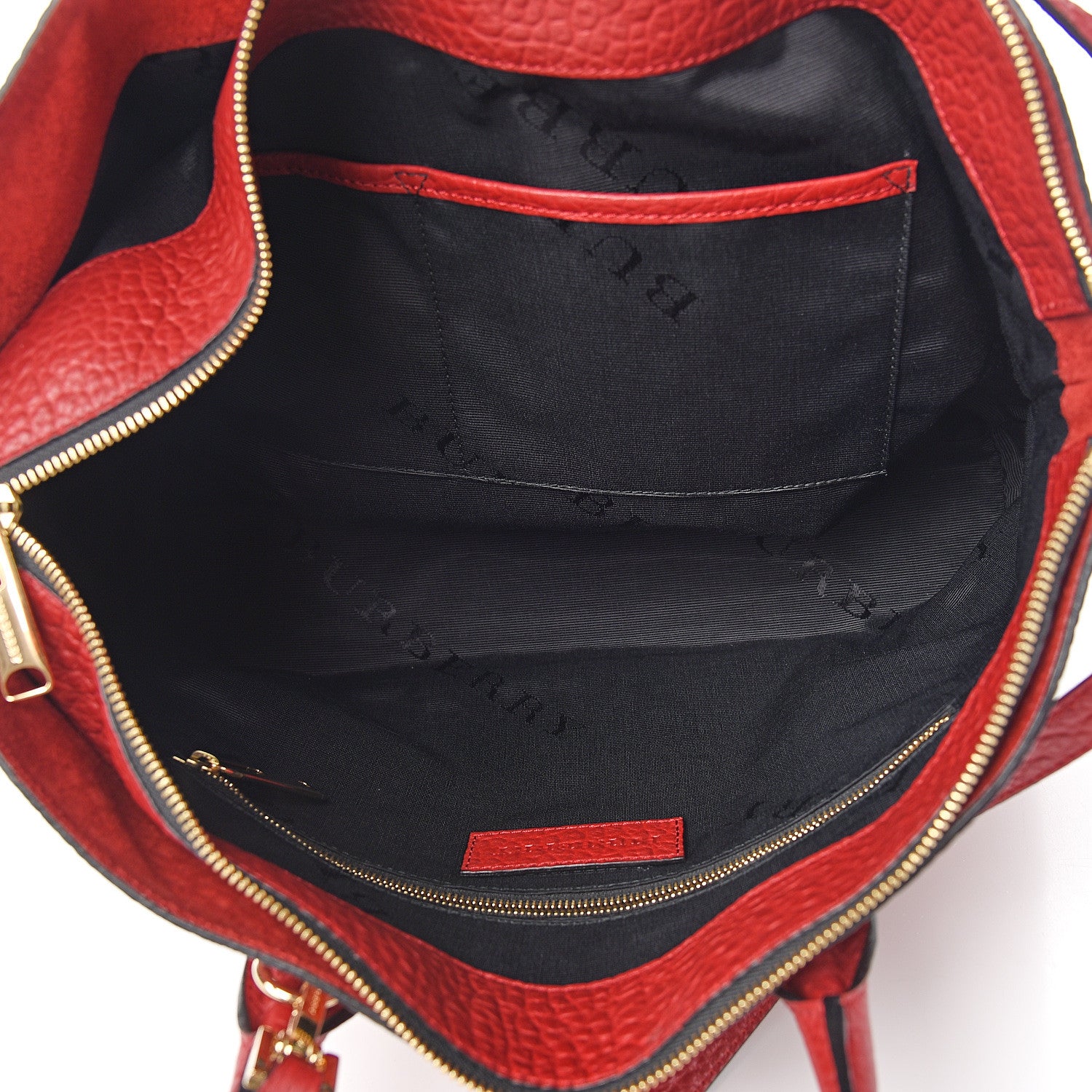 Burberry Heritage Grain Check Embossed Medium Dewsbury Tote Military Red 4 of 9