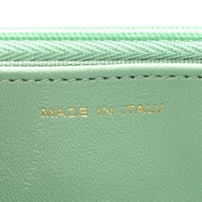 Chanel Lambskin Quilted Pearl Top Handle Wallet On Chain WOC Light Green 7 of 11