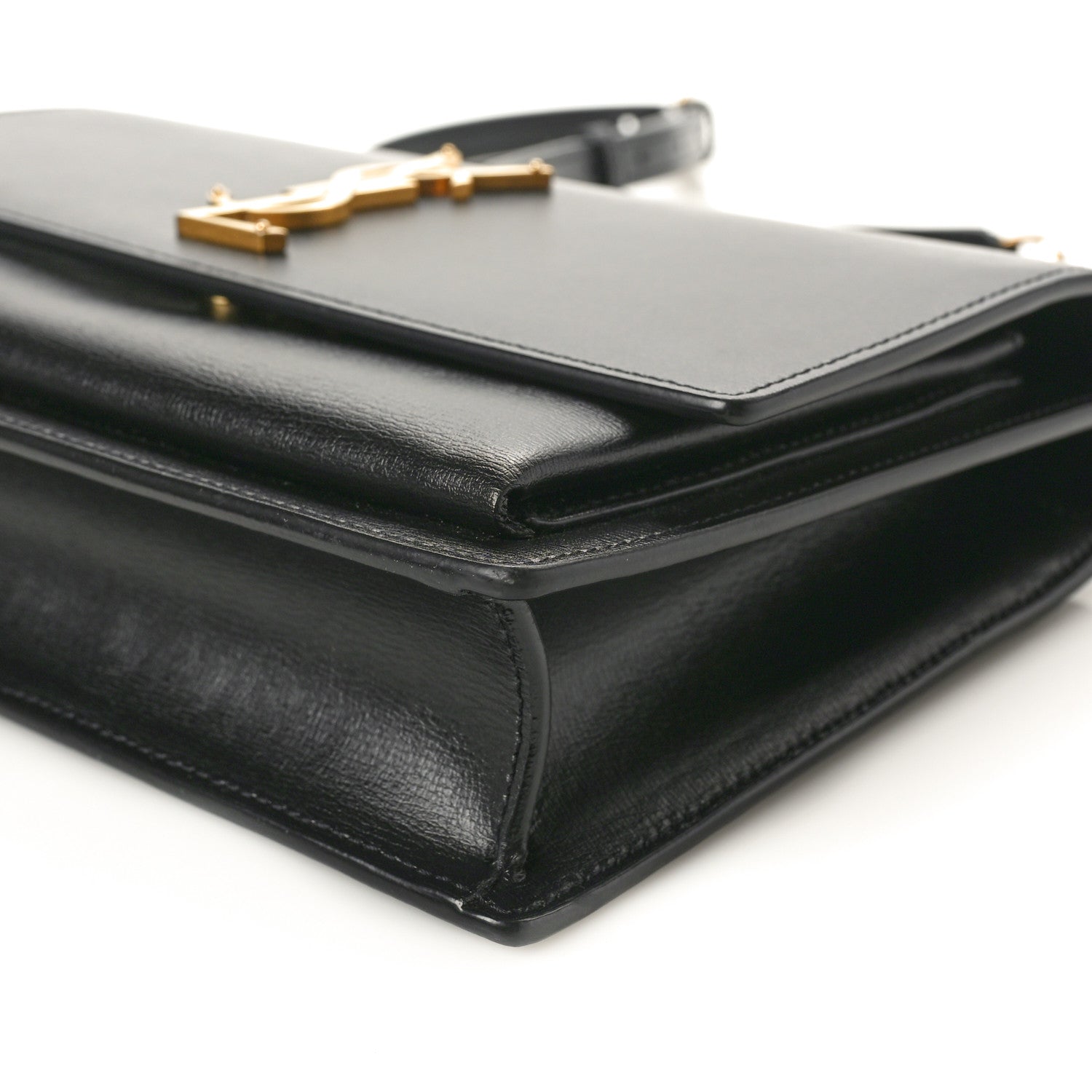 Saint Laurent Smooth Calfskin Medium Monogram Sunset Satchel Black 10 of 10