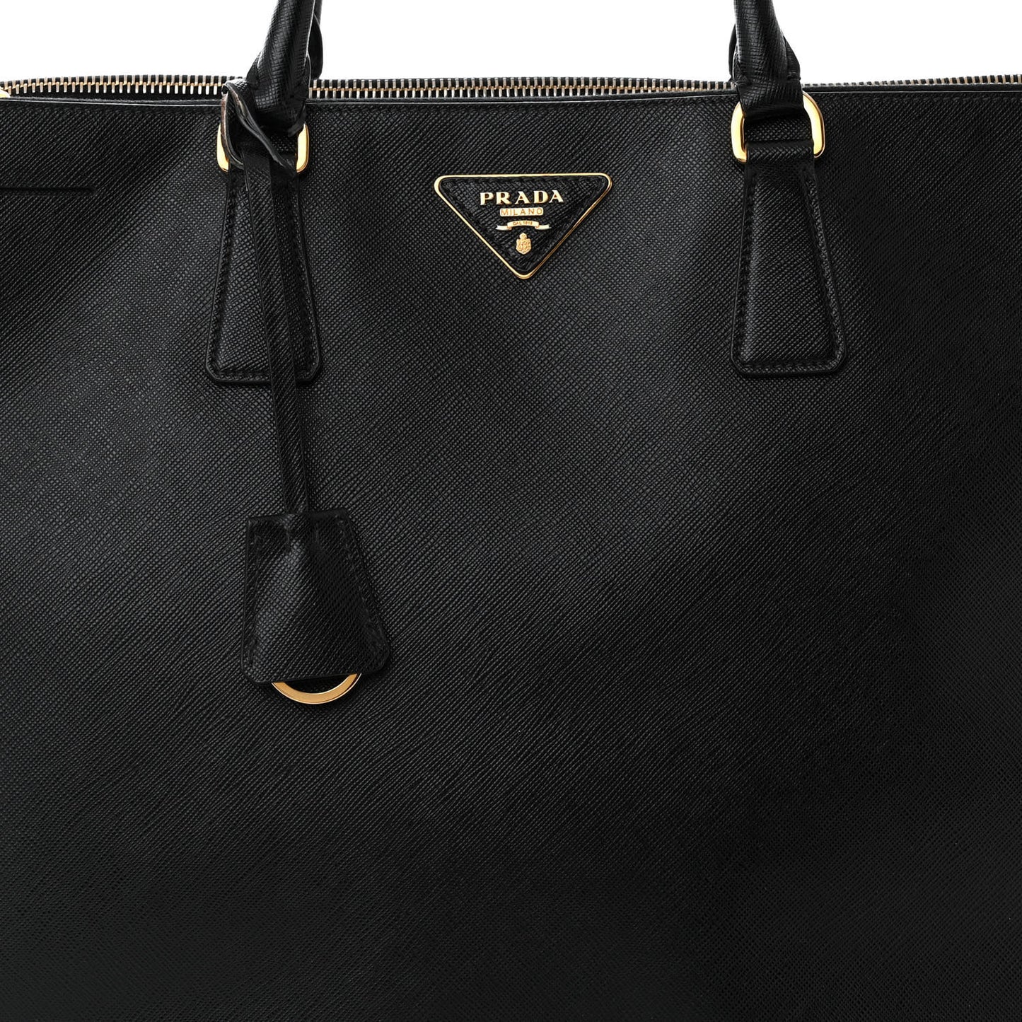 Saffiano Lux Extra Large Galleria Double Zip Tote Black