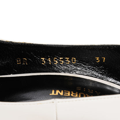 Saint Laurent Calfskin Classic Paris 105 Escarpin Pumps 37 Dove White 8 of 8