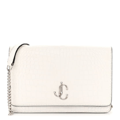 Jimmy Choo Calfskin Crocodile Embossed Palace Crossbody Latte 1 of 11