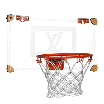 Louis Vuitton X NBA Plexiglass Monogram Basketball Hoop and Mini Basketball Transparent Gold Orange 1 of 5