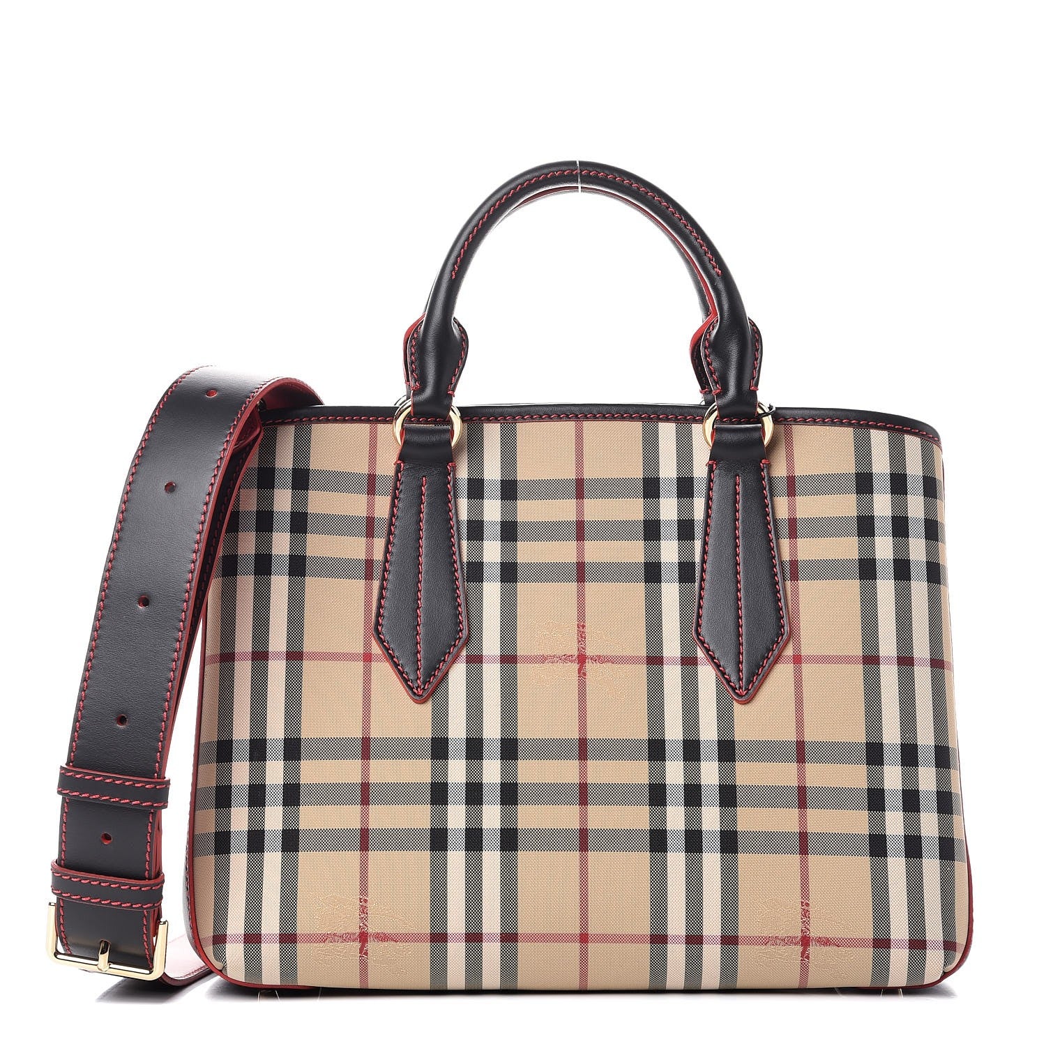Burberry Horseferry Check Medium Ballingdon Tote Honey Black 1 of 9
