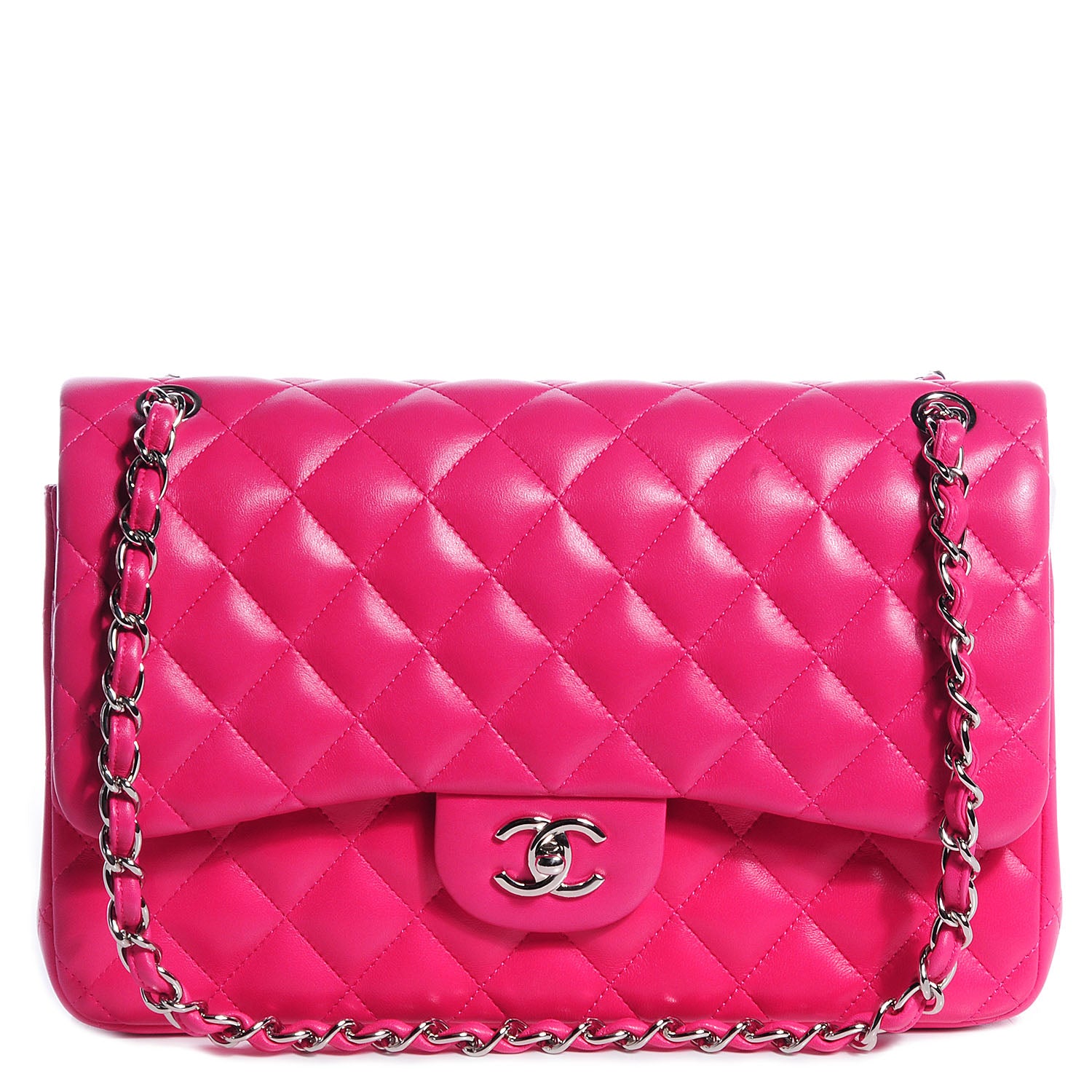 Chanel Lambskin Jumbo Double Flap Pink 1 of 8