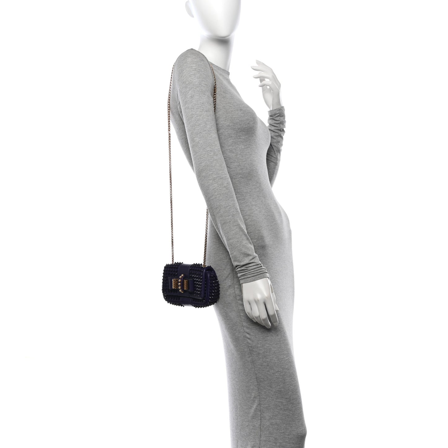 Calfskin Spiked Sweety Charity Crossbody Bag Purple