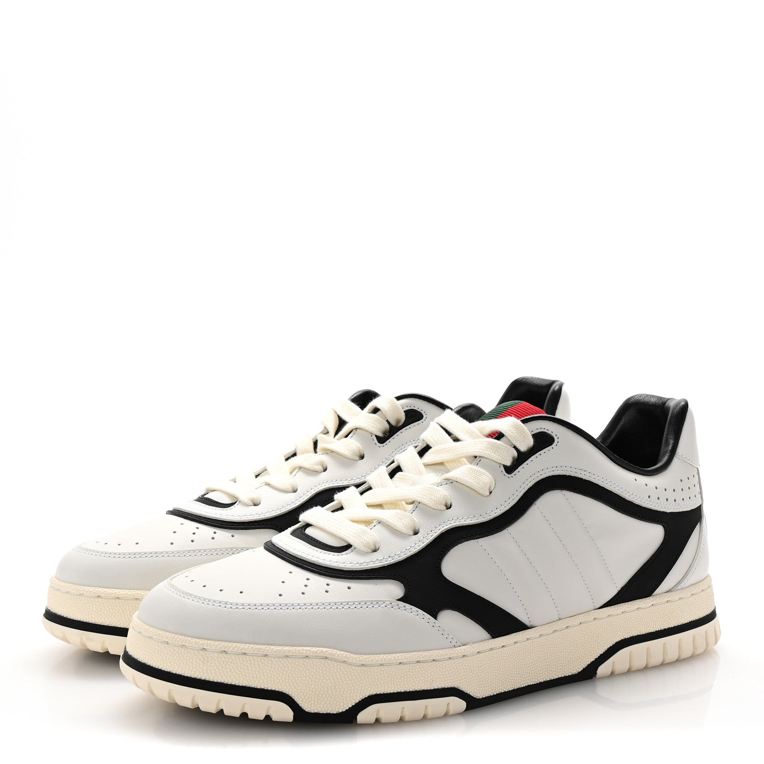 Gucci Calfskin Mens Re-Web Sneakers 10.5 Black White 8 of 20